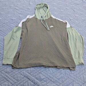 Nike Colorblock Pullover Hoodie Men's Large Green Sage